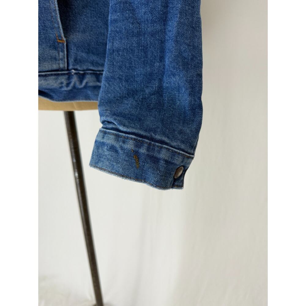 90's Vintage WRANGLER Sherpa Lined Denim Jacket Men's Trucker MEDIUM #0101 - Picture 11 of 16